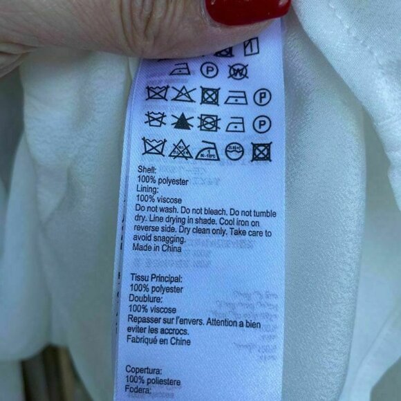 All saints women’s ivory sheer twisted cross over long sleeves minimalist top M - Picture 10 of 15